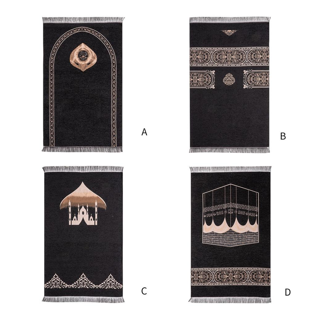 Arabic Prayer Mat with Tassels Islamic Prayer Rugs Muslims Pilgrimages Blanket Home Kneeling Mat Machine Washable