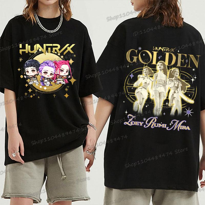 Harajuku KPop Demon Hunters Tshirts Vintage Cartoon Cotton T Shirt Hip Hop 2025 Hot Movie Tees Streetwear Women Men Tops Gifts