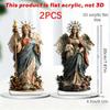 Exquisite 2D Flat Winged Child Ornament with Star & Floral Patterns, Artistic Decor for Tea Room, Countertop and Living Room Side Table