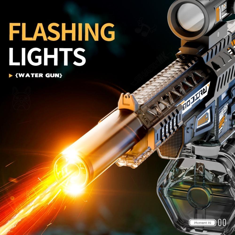MK9 Electric Water Gun Automatic Water Shooting Toy Retractable Stock and Recoil for Kids Summer Outdoor Activities