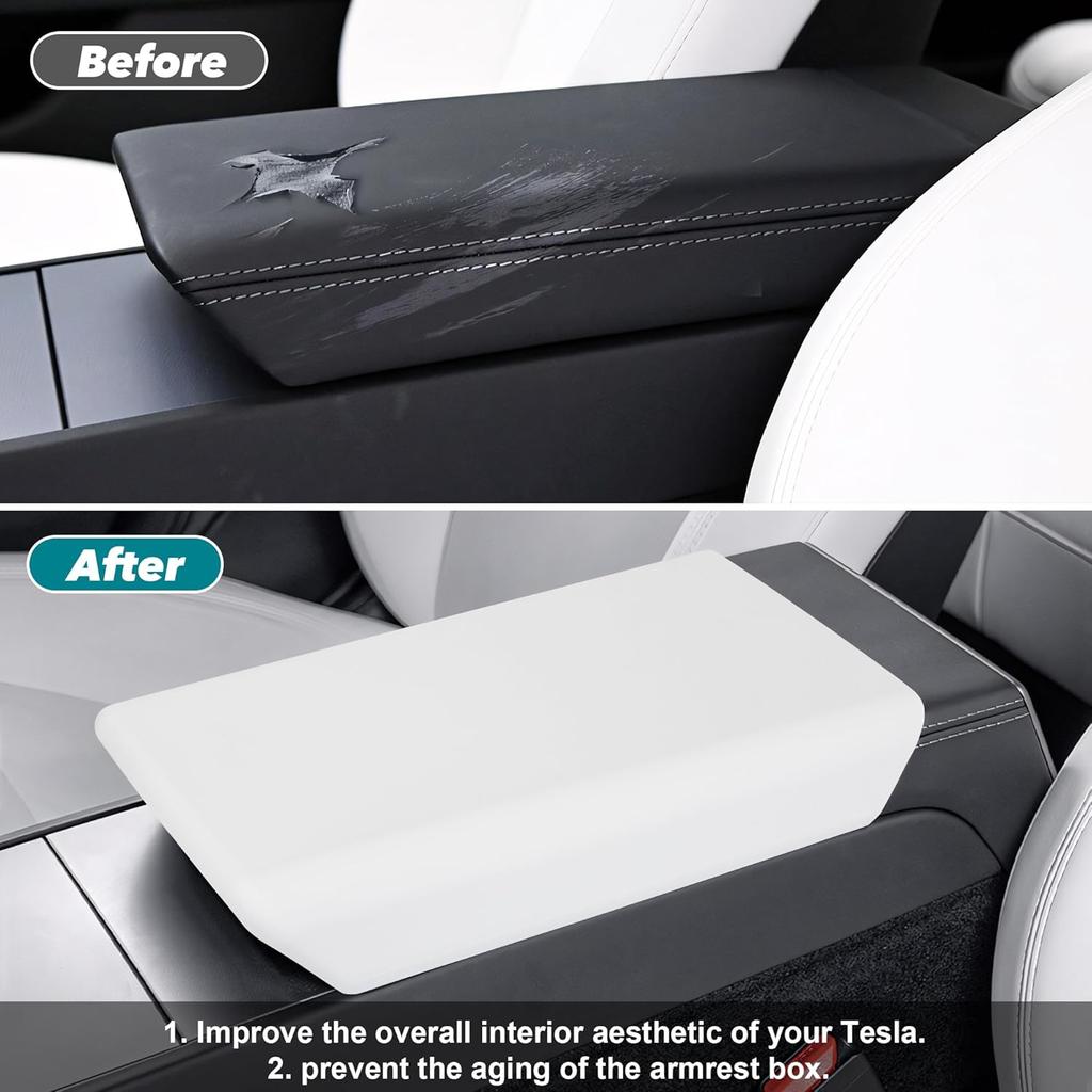 TPE 2025 2026 For Tesla Model Y Center Console Armrest Cover Juniper/Model 3 Highland Non-Slip Arm Rest Protector Accessories