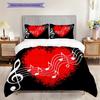 1PC Music, guitar Theme Bedding Quilt Set Quilt Cover Pillowcase Home Decoration Birthday Gift (1 * duvet cover + 2 * pillowcase, without core)