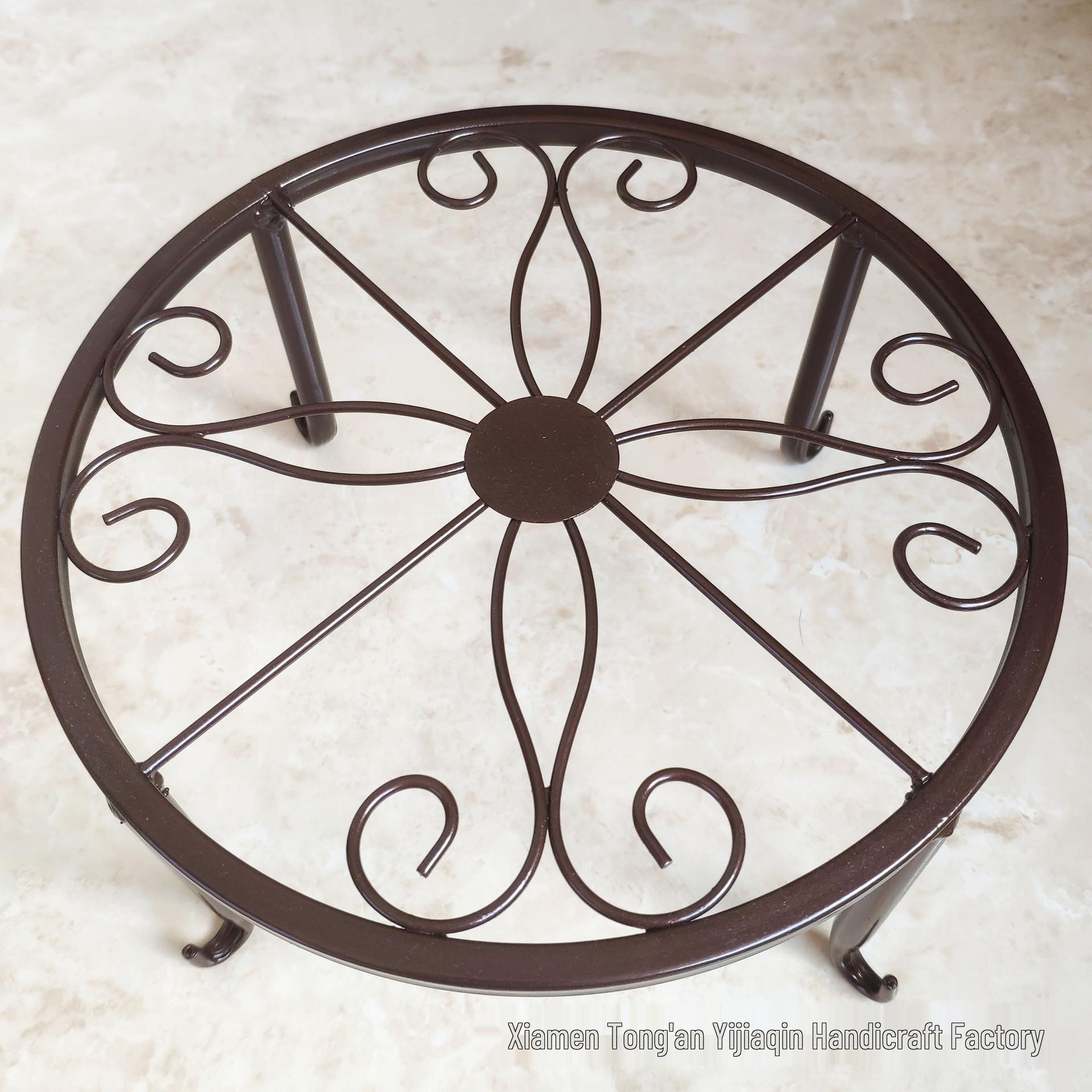 

Минималистичная кованая подставка для цветов для гостиной или балкона - напольная полка для одного горшка для маленьких растений 23x12