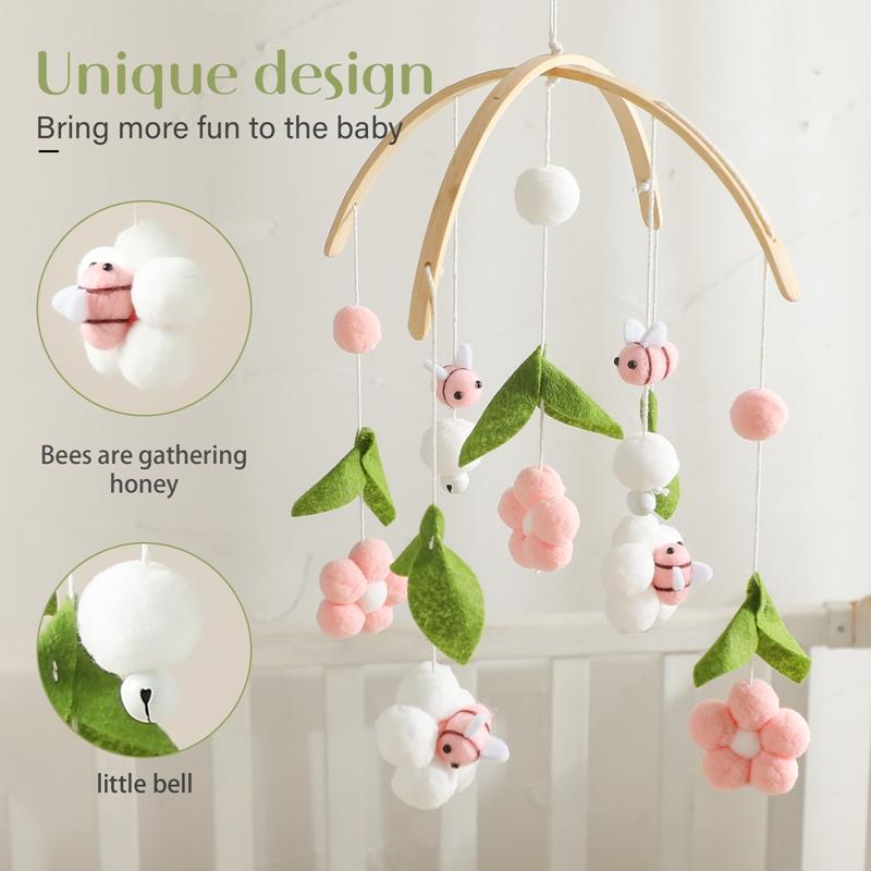 Baby Mobile Rattles Toys 0-12 Months For Newborn Crib Crochet Animal Bed Bell Toddler Rattle Carousel For Cots Kid Musical Toys