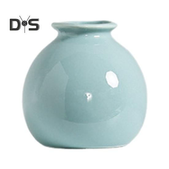 

Мини-керамическая ваза, однотонная глазурованная ваза для цветов, настольный декор, миниатюрная ваза для бутонов для небольших гидропонных растений, цветов, офиса, гостиной, спальни A циан