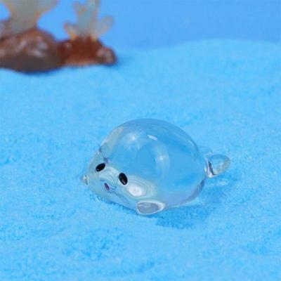 Cartoon Luminous Ocean Animal Ornament Resin Crafts DIY Ocean Animal Miniature Figurines Cute Mini Ocean Animal Statue
