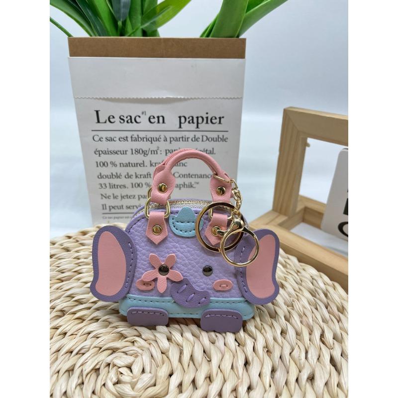 

Мини розовая сумка-слоник, сумка для наушников в виде головы слоненка, мини-кошелек для мелочи, сумка для помады, женская фиолетовый