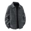 Men's Retro Solid Color Lapel Leather Jacket Casual Sports Loose Coat