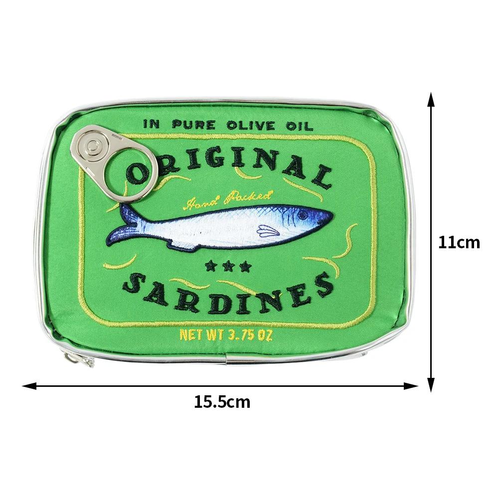 Canned Sardines Cosmetic Bag Women Travel Cute Toiletry Bag Creative Portable Fashion Zipper Makeup Pouch Handbags Beauty Bag