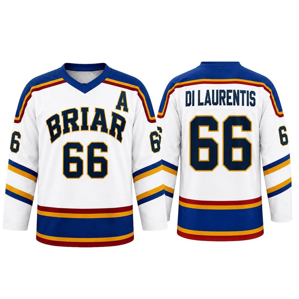 Men Women Ice Hockey Jersey Long Sleeve Athletic Shirt Number 66 Briar Di Laurentis Tucker Graham Logan Style