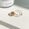 Anello da Dito Geometrico Rotondo Trasparente Colorato alla Moda in Vetro di Cristallo per Donne Amici Accessori Gioielli per Feste Estive