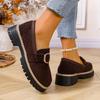 Damen Große Größe Wildleder Slip-On Loafer Freizeitschuhe