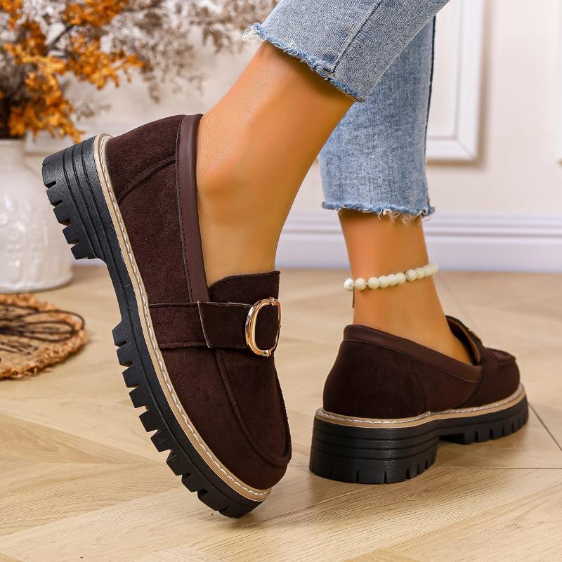 Damen Große Größe Wildleder Slip-On Loafer Freizeitschuhe