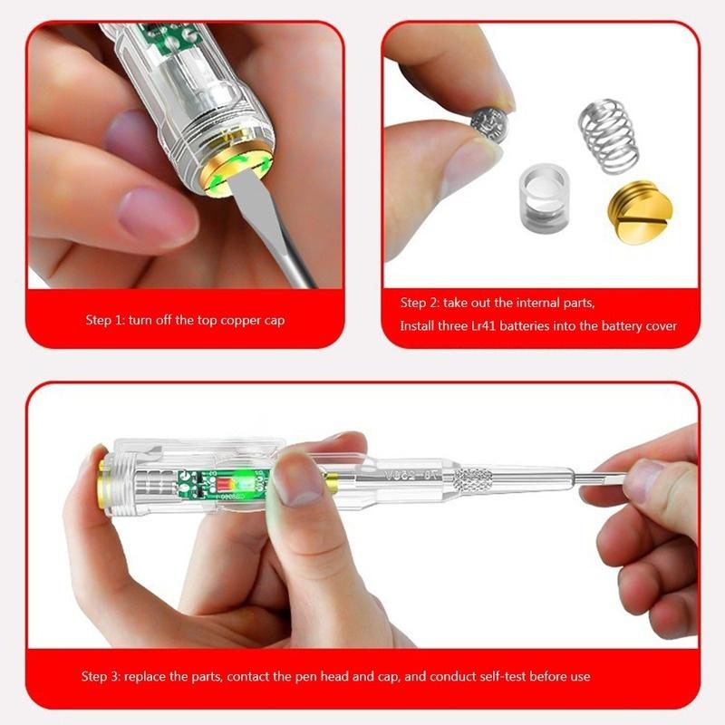 Intelligent Voltage Tester Pen 70-250V Induction Power Detector Pen Electrical Screwdriver Indicator Circuit Tester