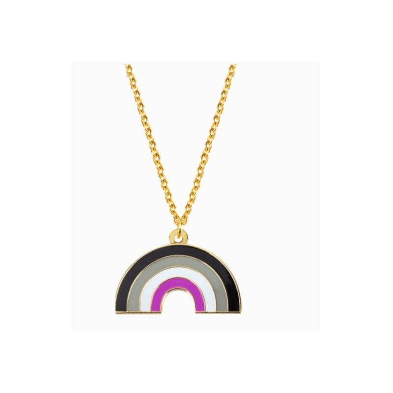 

Colorful Rainbow Heart Shape Dripping Oil Pendant Necklace Trendy Unique Fashion Geometric Chain Style N
