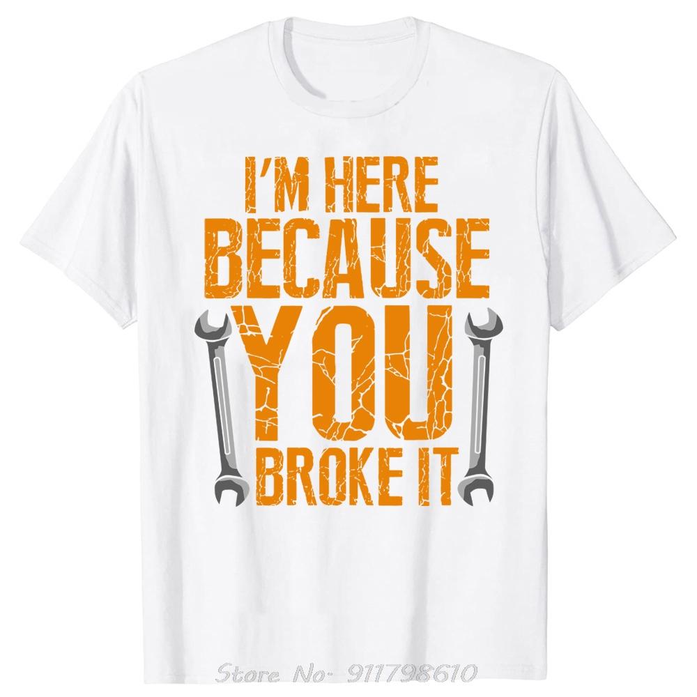 Funny Maintenance Worker Oversized T-shirt Mechanic Men's Clothing Harajuku Cotton Tshirt Slim Fit Eu Fashion Fitness T Shirt