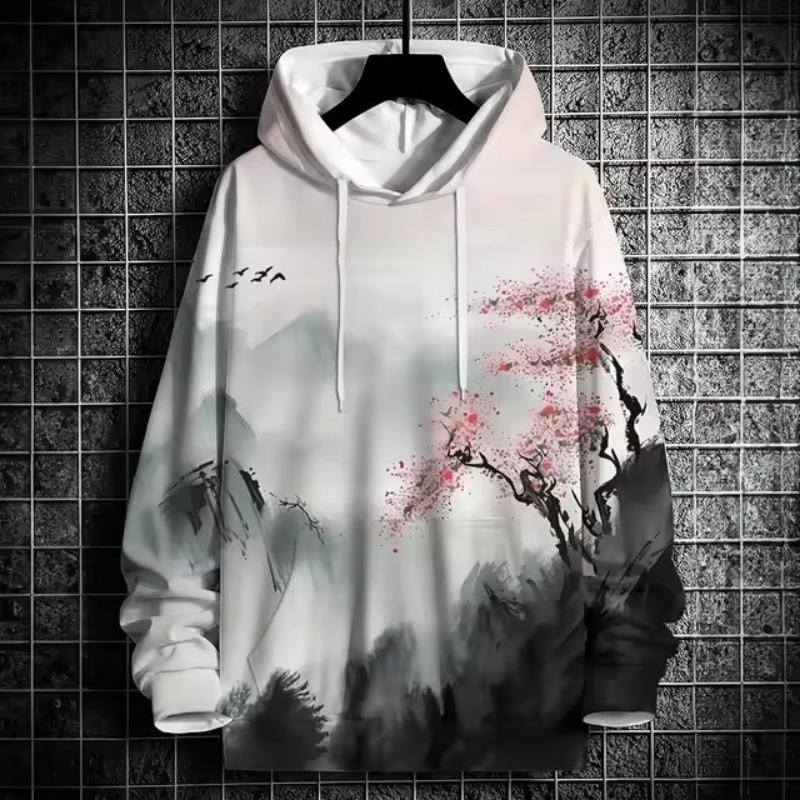 Men's Trendy 3D Printed Hoodie with Star & Number 10 Design - Casual Fashion Pullover, Machine Washable