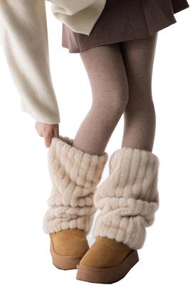 Leg Warmers Fluffy Ankle Warmers Leg Warmers Fluffy Warm Cold Protection Socks Long Faux Fur Boots Cuff Cover Women Girls Loose Socks for Cold
