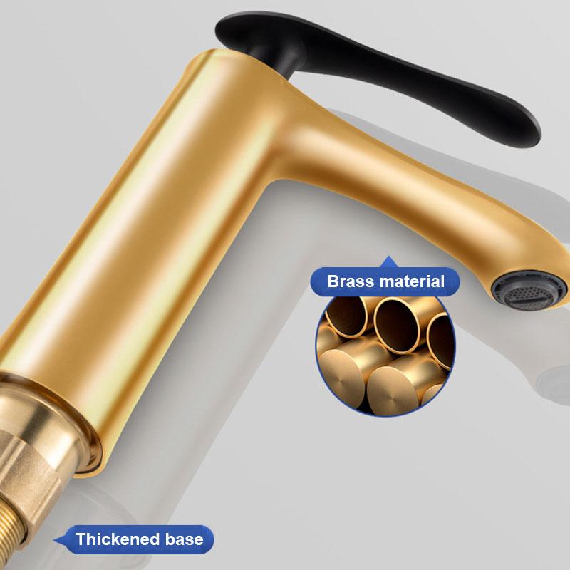 Modern Basin Faucet Chrome Brass Bathroom Mixer Faucet Black Washbasin Faucet Single Handle Single Hole Wash Sink Water Tap
