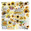50 Inspirational Sunflower Stickers Personalized Decorative Suitcase Notebook Waterproof Removable Stickers
