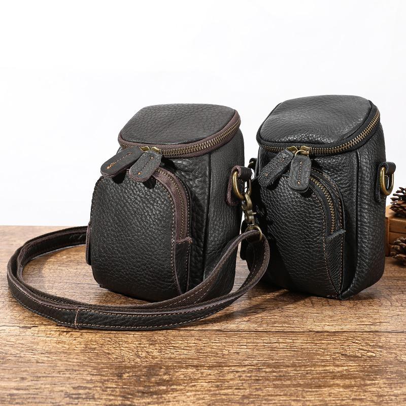 Genuine Leather Men's Waist Bag Single-shoulder Crossbody Bag Men's Waist Bag