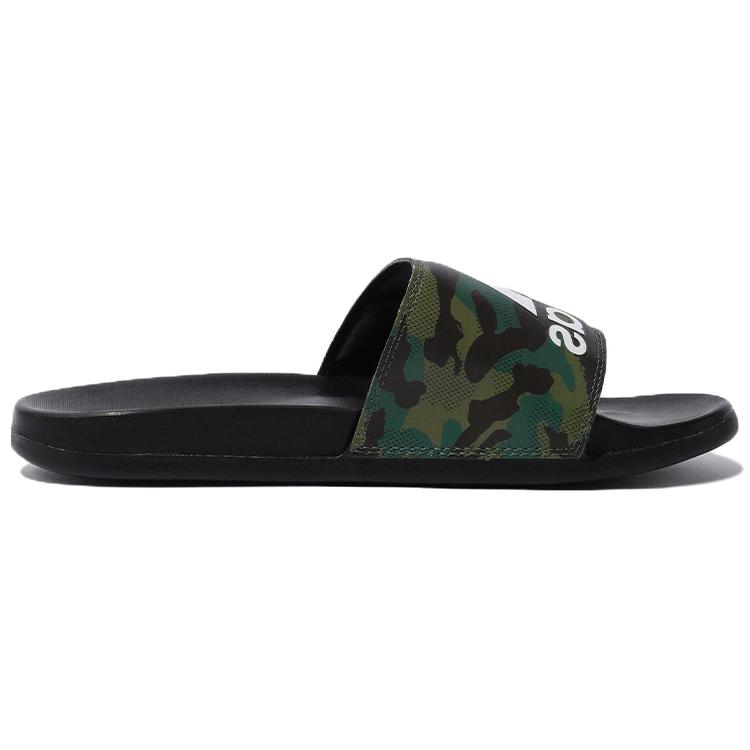 New Adidas Adilette Comfort Slides Camo Core Black Cloud White GW9647