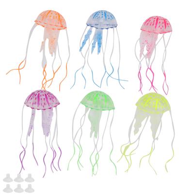 Artificial Jellyfish Aquarium Silicone Glowing Simulation Jellyfish for Fish Tank Decorations