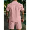 Men Casual Summer Short Sleeve Shirt And Shorts Beach Vacation Set