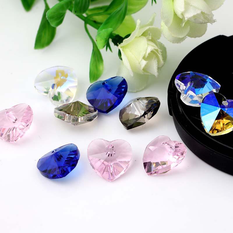 10Pcs 14mm Butterfly Faceted Crystal Glass Charms Pendant Loose Spacer Beads DIY