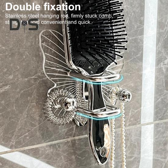 Transparenter Haken Starke Tragfähigkeit Schmetterlingsform Einfache Installation Selbstklebender Schlüsselhandtuchhaken Lagerregal