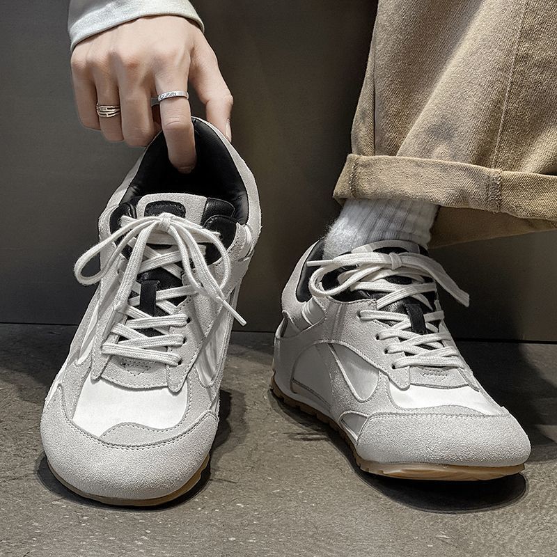 Lace-Up Round Head Forrest Gump Shoes Thin Sole Comfortable Training Shoes Retro Men'S Shoes Commuter Casual Shoes Classic Outdoor Sports Shoes