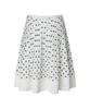 Mileko Dot Pleated Satin Skirt Ivory