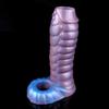 FAAK Fantasy Ribbed Dragon Penis Sleeve Soft Silicone Sex Toys Sheath Stretchable Cock Enlargement Hollow Dildo Male Masturbator