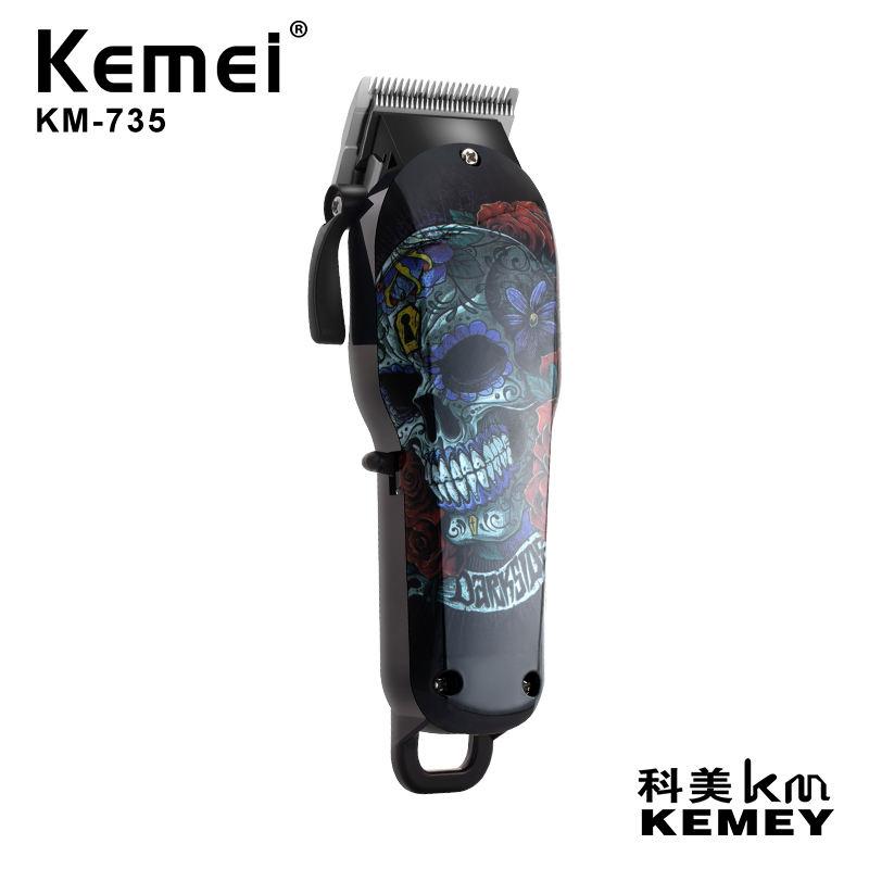 

Kemei KM-735 Professional 2200 мАч литиевая батарея быстрая зарядка USB череп машинка для стрижки волос мужские инструменты для укладки