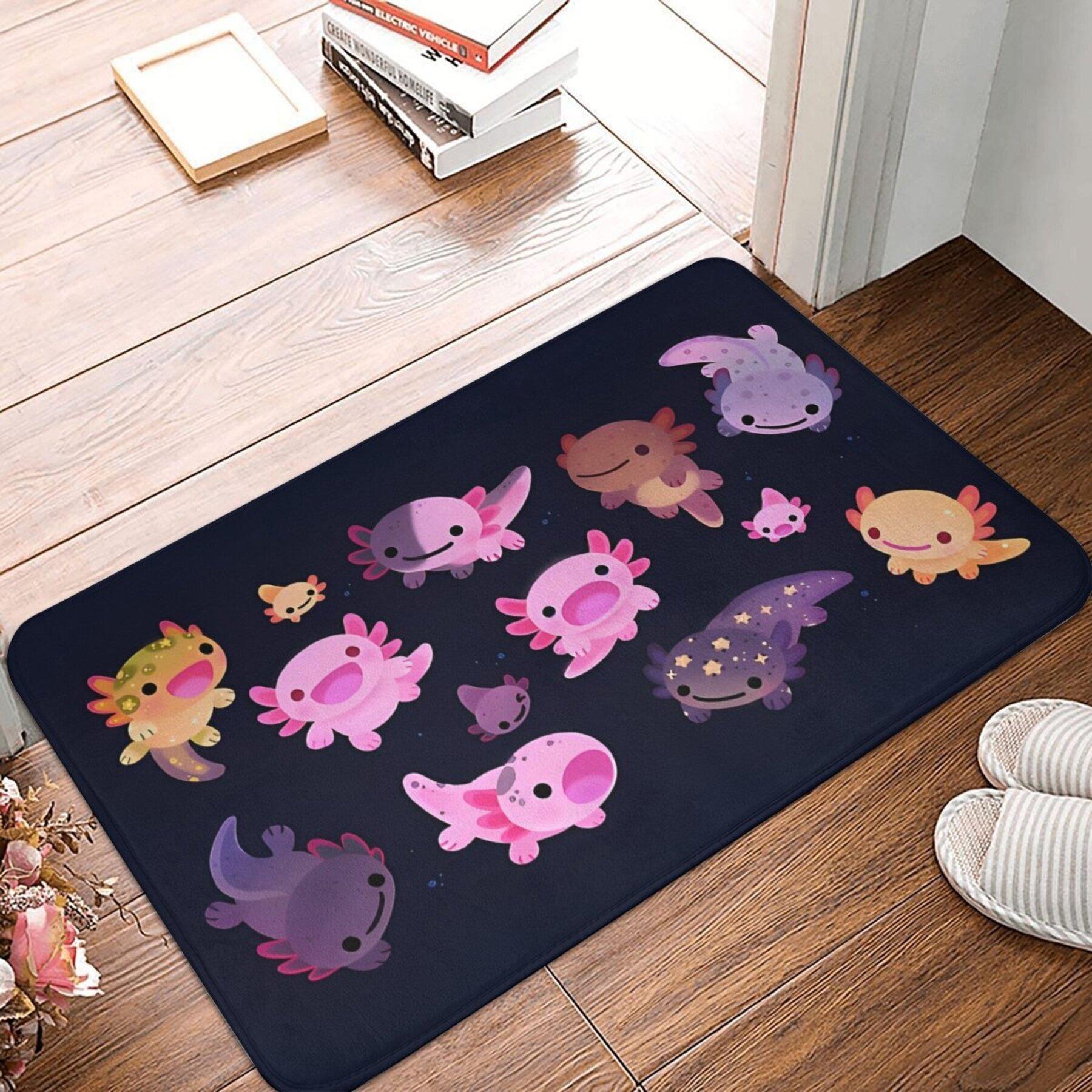 

1PC Cute Axolotl pattern Door Mats Kitchen Rugs Non-Slip Pop design Bathroom Rugs Bath Mat Carpet for Home Sink Laundry Decor 40cm x 60cm