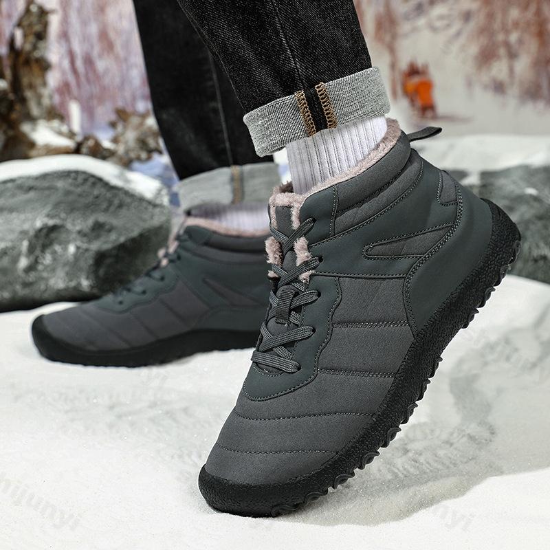 Fashion New 2025 Winter Fashion Versatile High Top Casual Snow Boots for Men Warm Comfortable Non Slip Concise Design Plush Cotton Boots