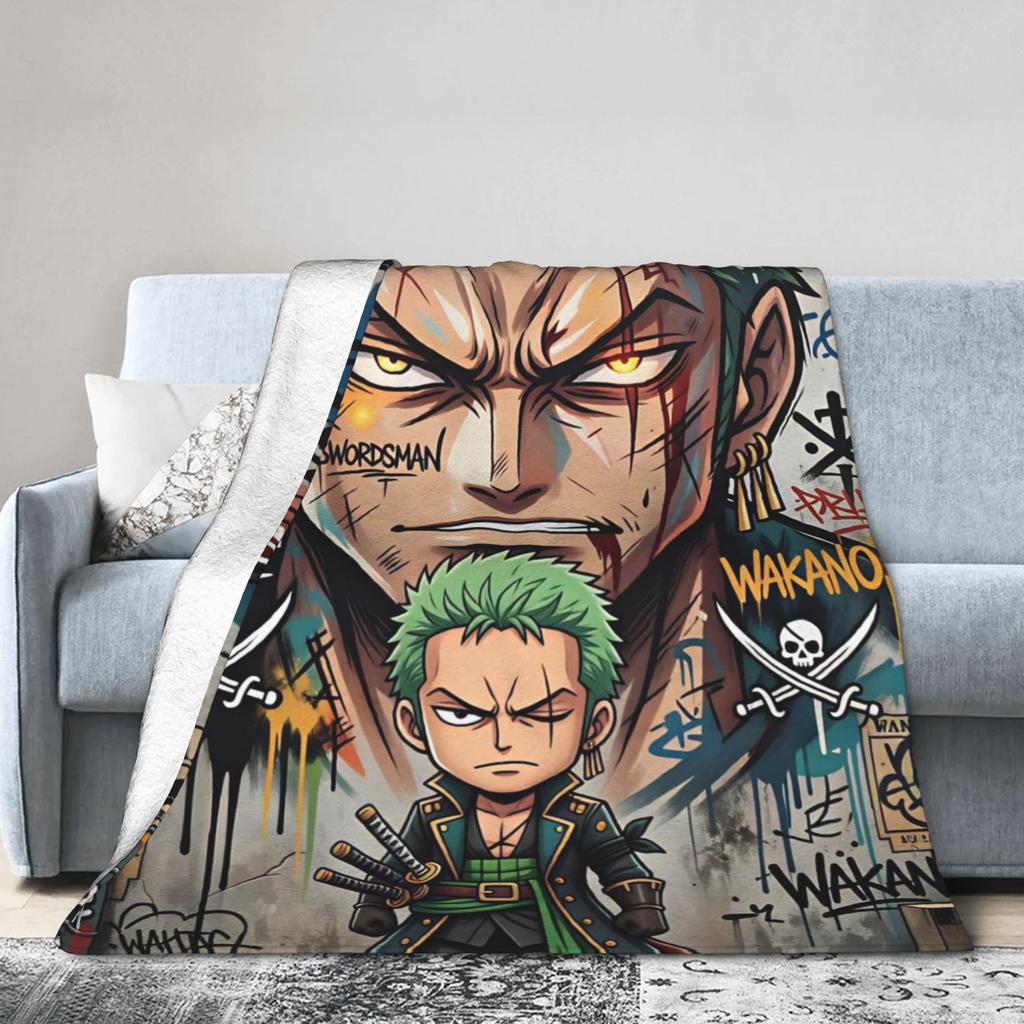 Zoros Vintage Tattoo Ornament Art Flannel Blanket Autumn Warm Throw Blanket for Kids Living Room Comfortable Sofa Bed Cover