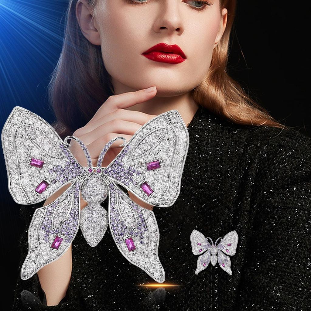 Broșă Fluture SUYU pentru Femei, Design de Lux Ușor, Elegantă, cu Zirconiu Încrustat, la Modă și Versatilă, Broșă cu Senz de Design de Nișă