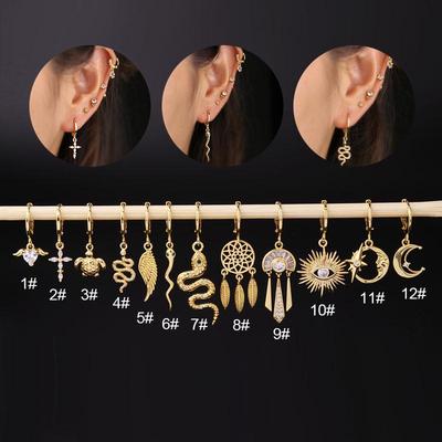 Exquisite Schlangen-Hängeohrringe für Frauen - Europäischer und Amerikanischer Modeschmuck
