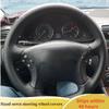 Ized Car Steering Wheel Cover Microfiber Leather Black For Mercedes Benz W203 C-Class 2001-2007 DIY Steering Wheel Braid