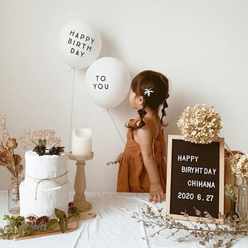 YFFSFDC Birthday Tapestry HAPPY BIRTHDAY with Balloons Birthday Pastry Balloon Birthday Decoration Set Simple Monotone 100th Half Birthday