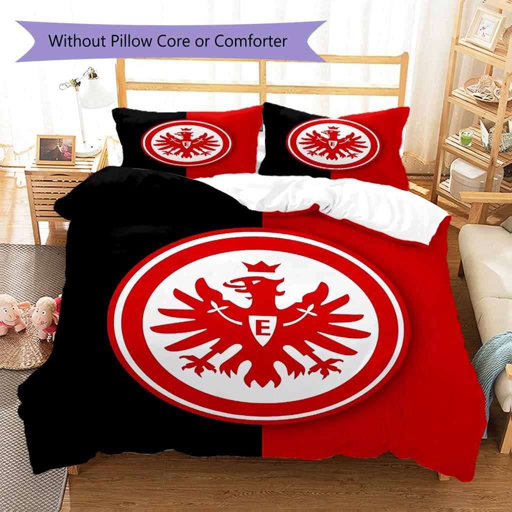 Frankfurt Football Pattern Bedding,Quilt Set Quilt Cover Pillowcase Home Birthday Gift (1 * Duvet Cover + 2 * Pillowcase, Without Core)
