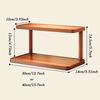 Versatile 2-Tier Wooden Storage Rack for Kitchen & Tea Room - Countertop Organizer with Decorative Handles, Ideal for Spices