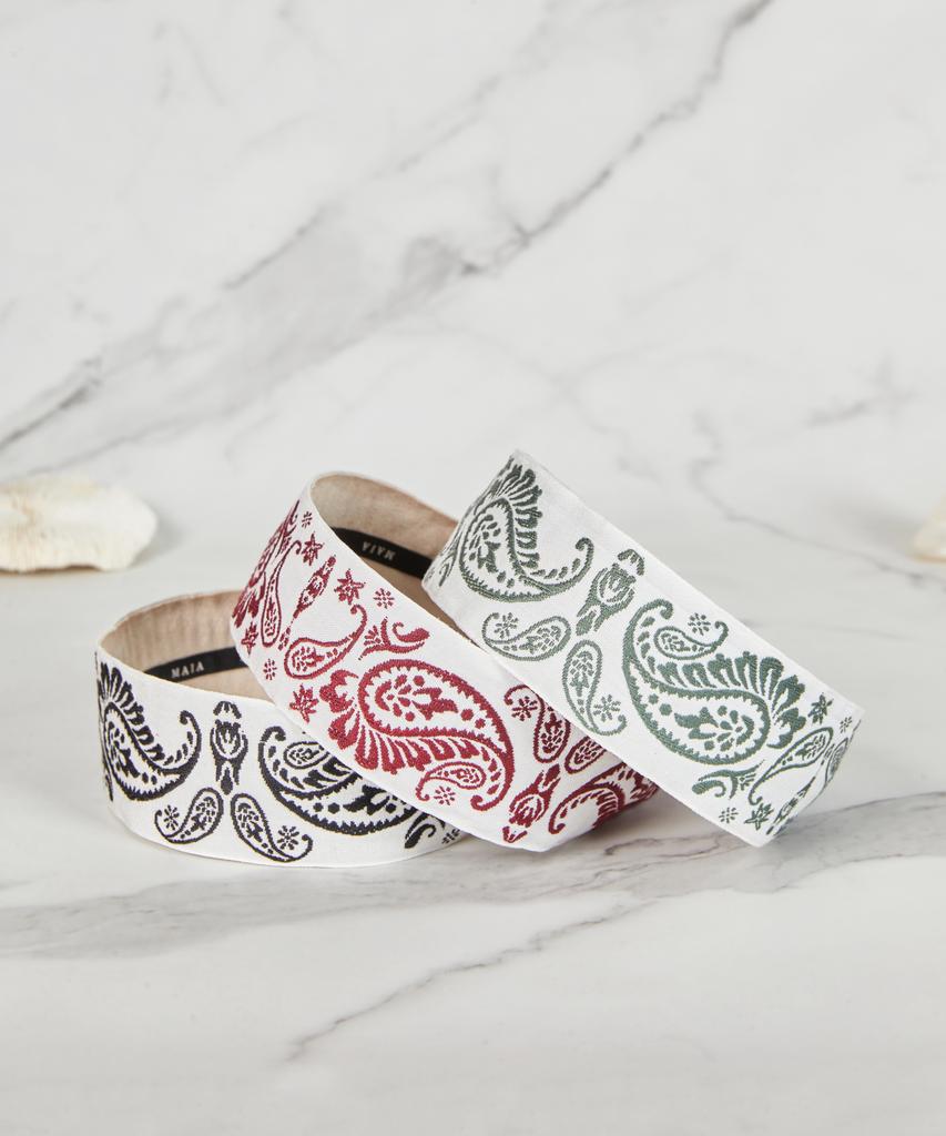 Maia Paisley Hairband - Plain Black