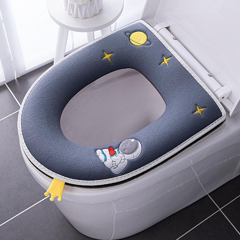 All-Season Cartoon Toilet Seat Cushion - Waterproof and Thickened with Zipper.