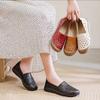 Women's Shoes 2025 Summer New Soft-soled Leather Lazy Shoes One-pedal Flat-soled Hollow Single Shoes Mother Maternity Women's Shoes