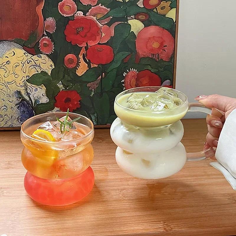 Summer Drinks Transparent Glass Cup Grape Shape Irregular Heat Resistant Coffee Mug Beer Juice Milk Water Cup Cocktail Glass Cup