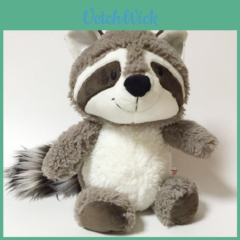 Adorable Big Tail Gray Raccoon Plush Doll Soft Stuffed Animal For Childrens Gift