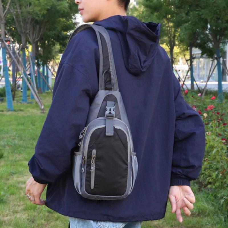 Men'S Leisure Outdoor Hiking Bike Shoulder Bag, Waterproof Sports Crossbody Bag, Travel Backpack, Men'S Chest Bag, Shoulder Bag