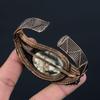 Ädelsten av turkos från vild häst, handgjort armband/armring i ren koppartrådsvirad design